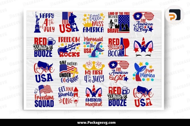 4th of July Bundle, 20 USA T-Shirt Designs LJ27GS7L