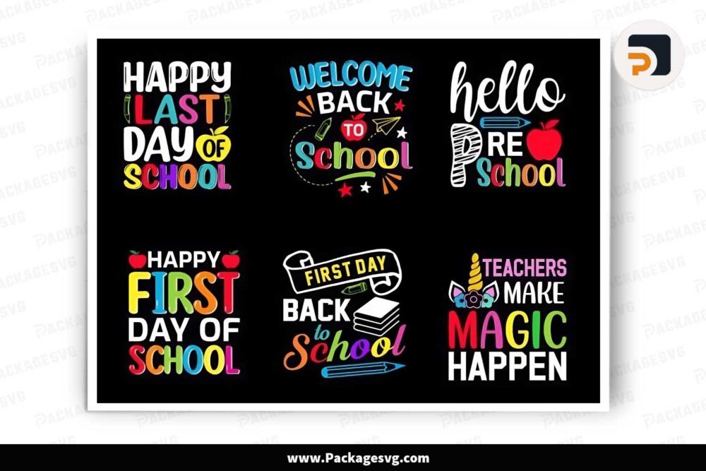 Back to School Bundle, 6 School T-shirt Designs LKC2NYPV