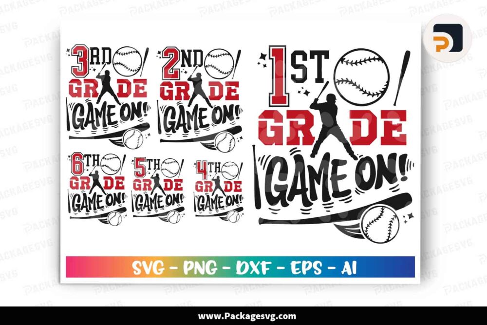 Back to school Bundle SVG, 6 Baseball Game On Designs LK68OSBA