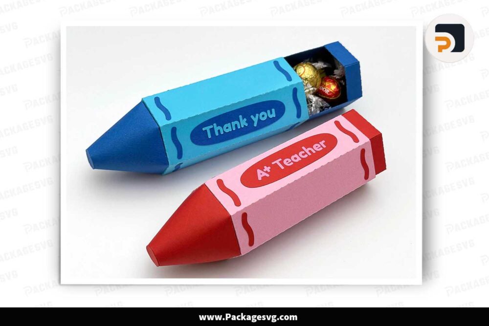 Crayon Gift Box SVG, Teacher Appreciation Gift Card Holder LK20SOKF