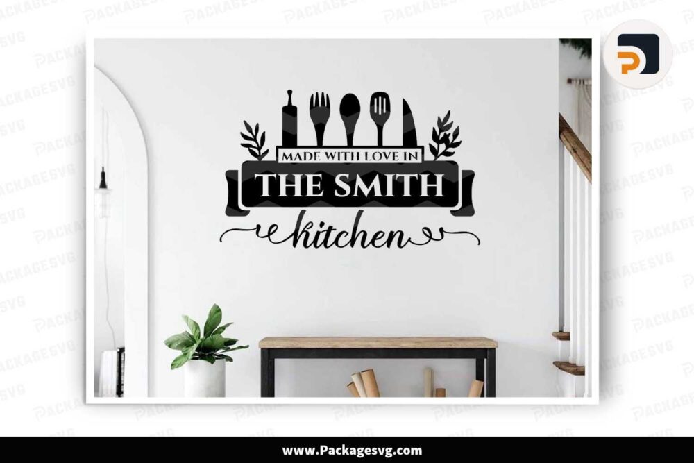 Personalized Kitchen Sign SVG, Kitchen Wall Decor Design LK7L82DP