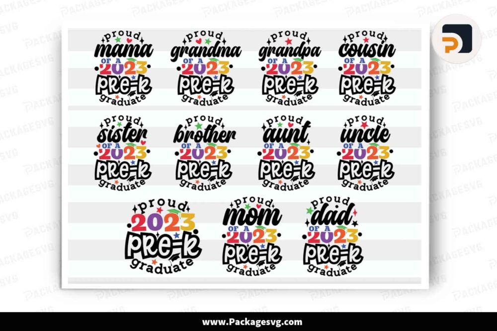 Pre-k Graduation SVG Bundle, Proud Family of a 2023 Designs LK6C2898