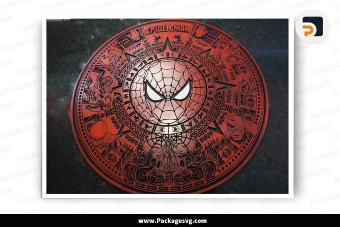 Spiderman Aztec Calendar, Template For Laser Cut, CNC LJM85VXO