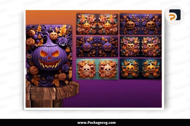 Spooky Pumpkins Halloween Mug Bundle, 11oz Mug Wrap LKRR8TDV