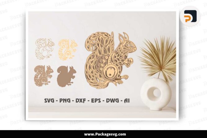 Squirrel Multilayer SVG Files For Laser Cut LKHR0N20