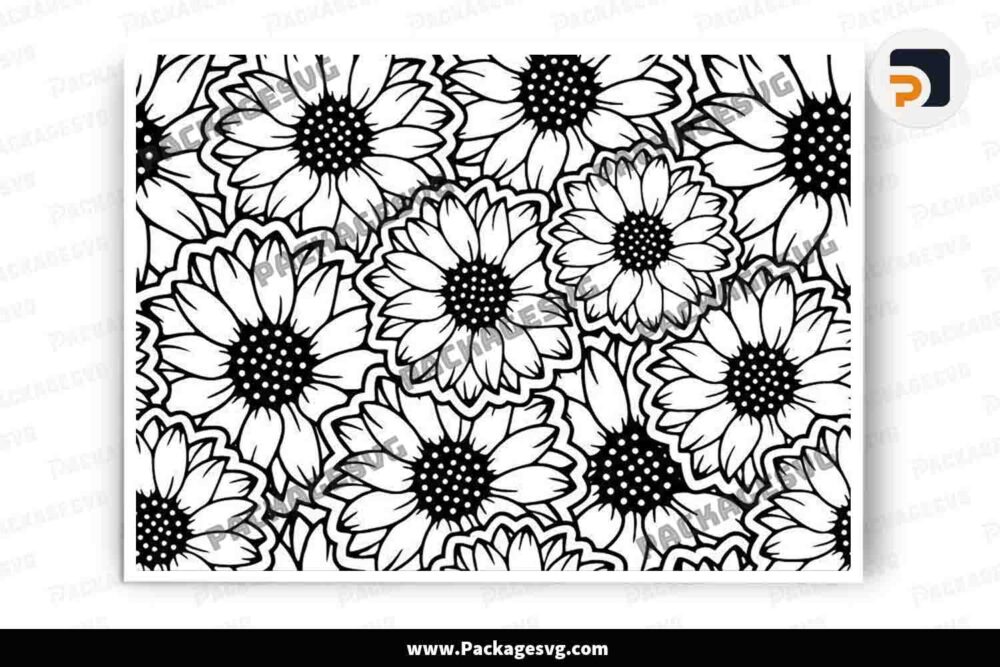 Sunflowers Patterns SVG, Car Decal Design LJTD8S4H