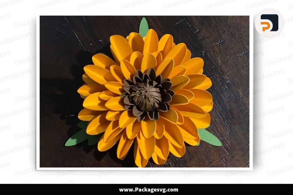 Sunflowers Round Petals Paper Cut, SVG File For Cricut LK202T8W