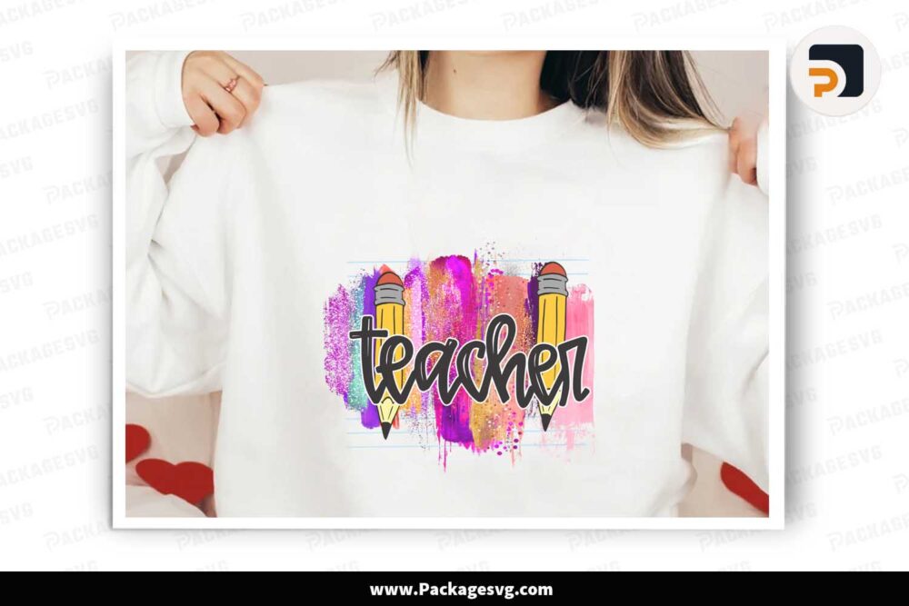 Teacher Pencils Sublimation PNG, School Shirt Design LKCAGKM0