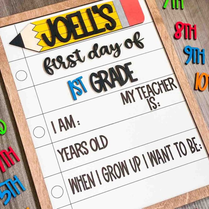 First Day of School Sign SVG, Back to School Design LKANDM5P