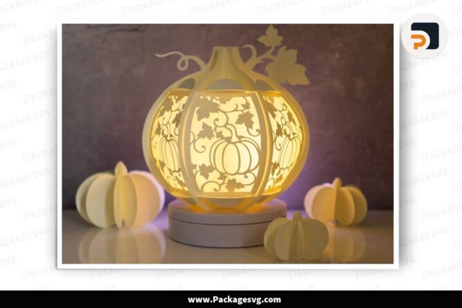 3D Fall Pumpkin Lantern, SVG File For Cricut LLW276BI