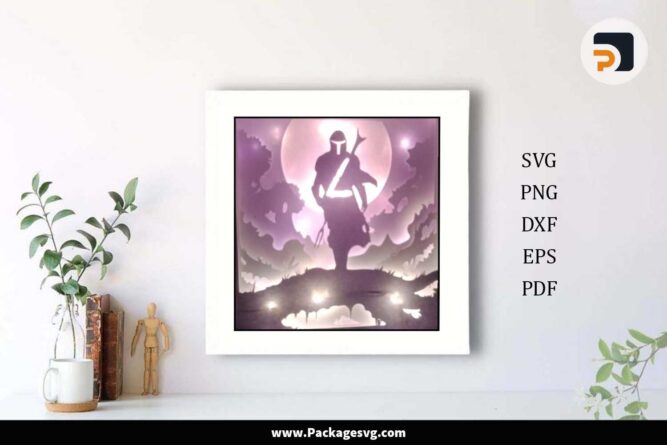 3D The Manladorian Light Box, Star Wars SVG Cut File LLN8A8UL