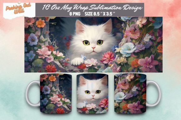 3D Flower Mug Wraps bundle 3D Mug Sublimation designs png