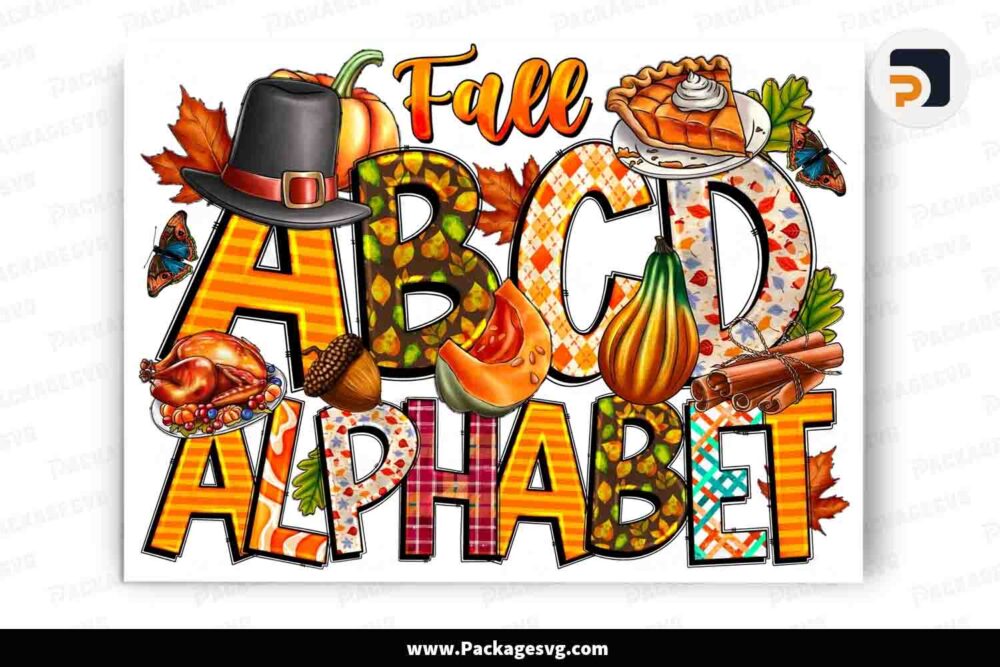 Fall Doodle Alphabet Cliparts, Autumn Font PNG LLYNPGJ0