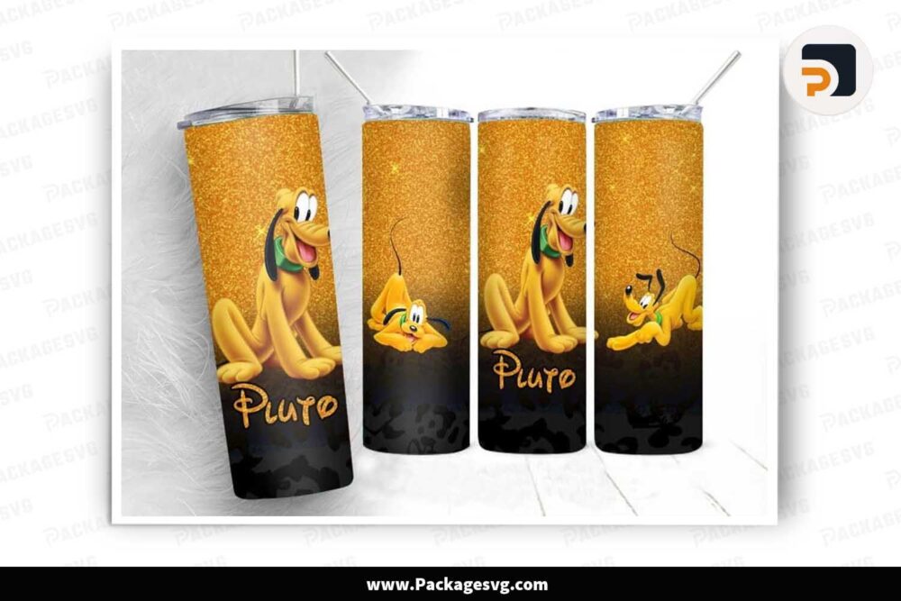 Glitter Pluto Dog Tumbler Wrap, 20oz 30oz Skinny Tumbler LL0D0VJX