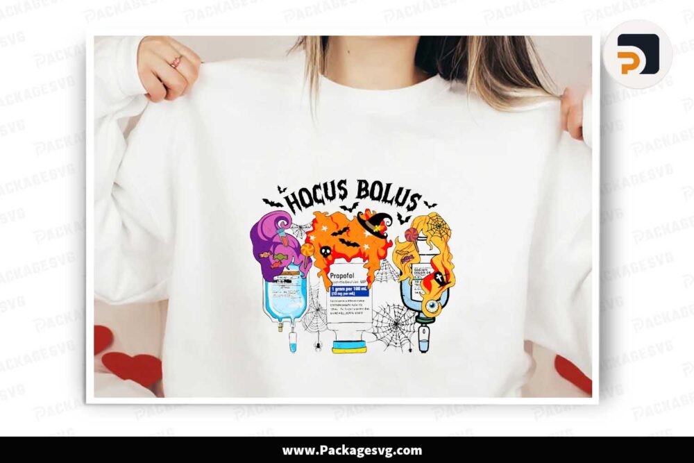 Halloween Hocus Bolus PNG, Funny Nurse Shirt Design LLVO2S9M