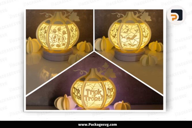 Halloween Pumpkin Lantern Bundle, SVG Paper Cut Files LLHDCZGU