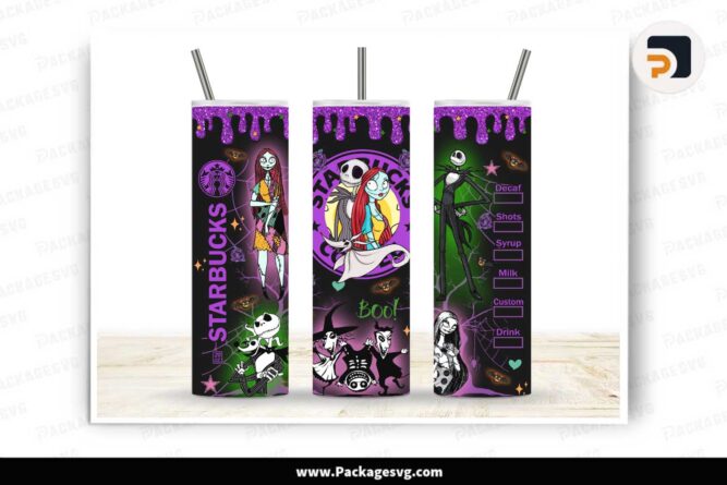 Halloween Starbucks Nightmare Tumbler, 20oz Skinny Tumbler Wrap LLBMNVUR