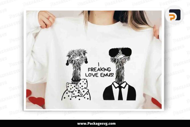 I Freaking Love Emus SVG Shirt Design LLEUXLNK