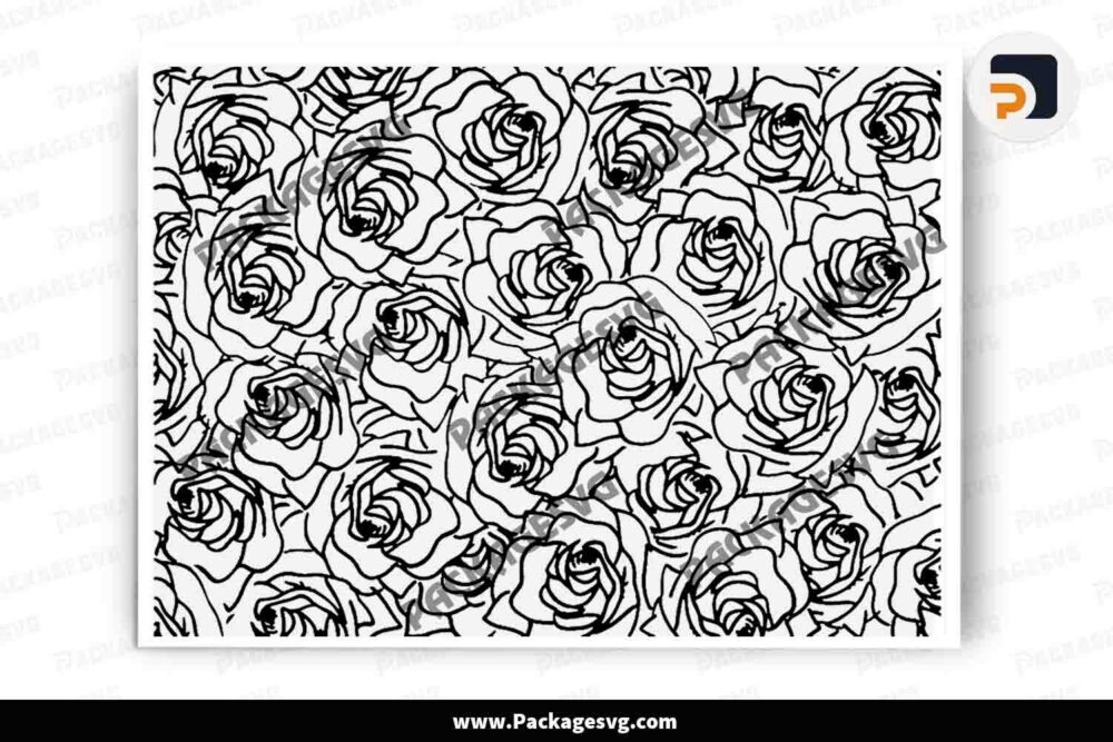 Rose Pattern SVG Cut File, Car Decal Design LL085BFH