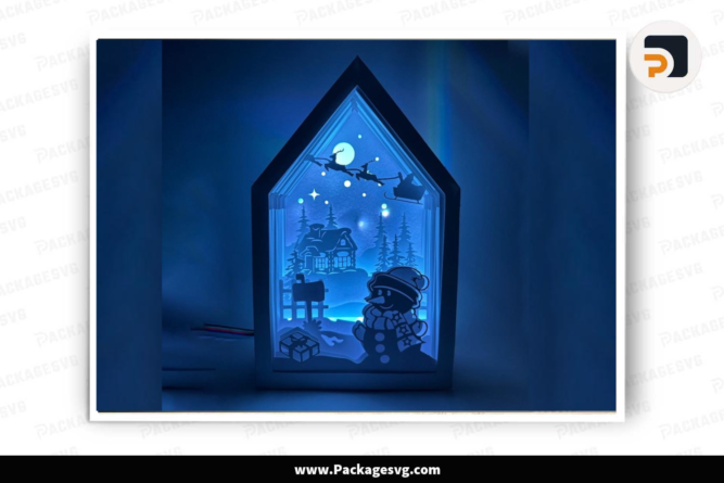 3D Christmas Snowman House Lanterns, SVG File For Cricut LLVMZQVD