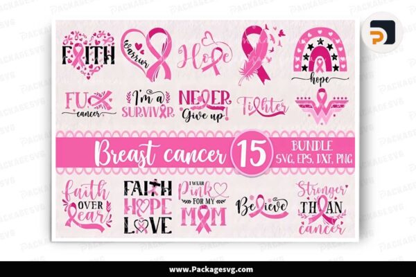 Breast Cancer Bundle, 15 Awareness SVG Free Download