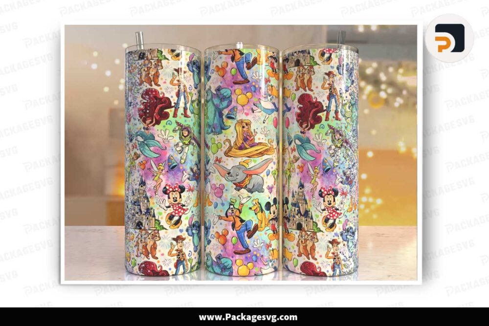 Cartoon Disney Characters Sublimation PNG, 20oz Tumbler Wrap LM65MM0Y