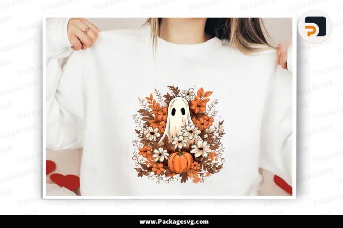 Spooky Ghost Watercolor PNG, Autumn Sublimation Design LMHQICTT