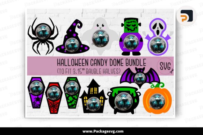Halloween Candy Dome Bundle, Chocolate Holder SVG For Cricut LMFLZOPW
