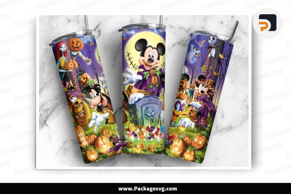 Halloween Mouse Character PNG, 20oz Skinny Tumbler Wrap LM5S9ZD4
