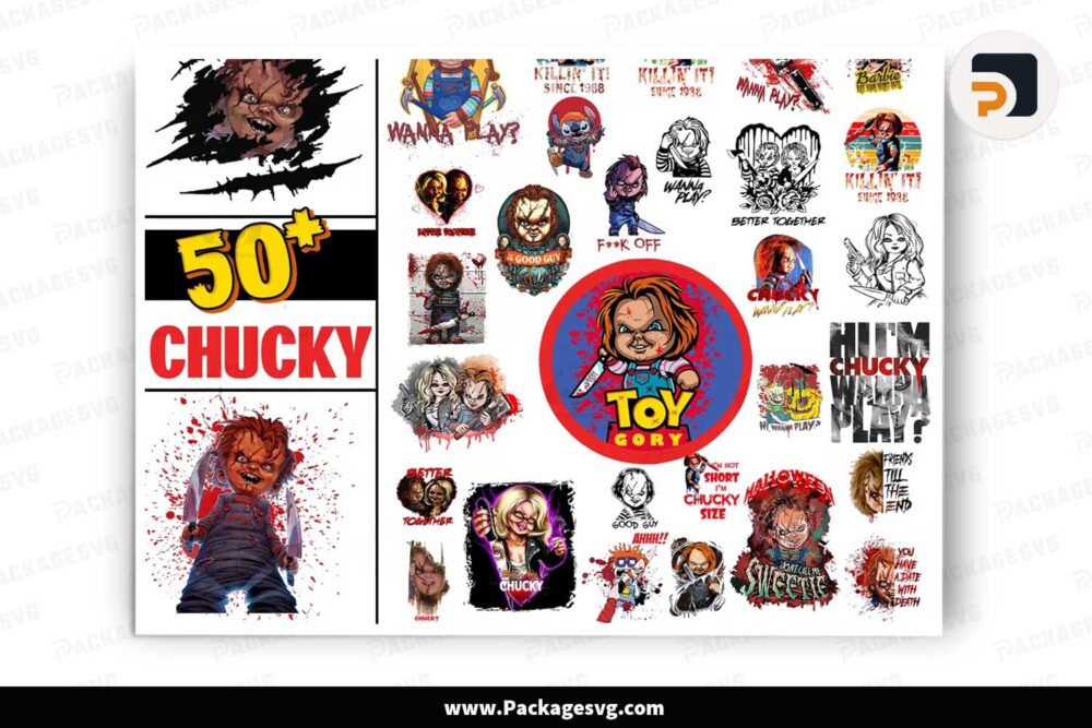 Horror Chucky PNG Bundle, 50+ Halloween Movie Designs LN1KTQEK