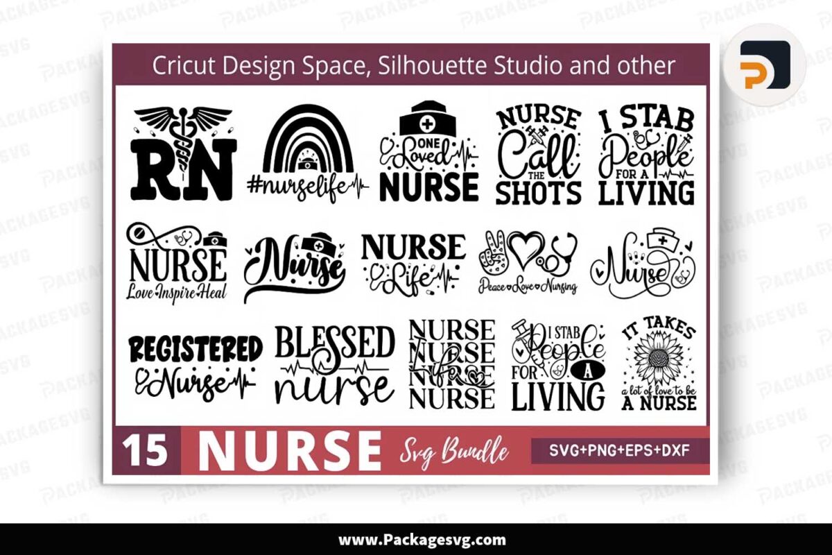 Nurse SVG Bundle, 15 Medical Designs Free Download