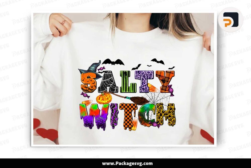 Salty Witch Sublimation PNG, Halloween Shirt Design LMVF7RK6