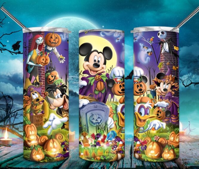 Halloween Mouse Character PNG, 20oz Skinny Tumbler Wrap LM5S9ZD4