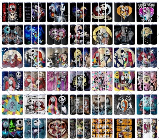 The Nightmare Before Christmas Sublimation Bundle, 42 Designs 20oz Tumbler Wrap PNG LMOB1LDE