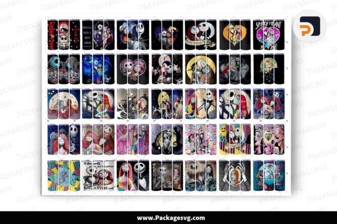 The Nightmare Before Christmas Sublimation Bundle, 42 Designs 20oz Tumbler Wrap PNG LMOB1LDE