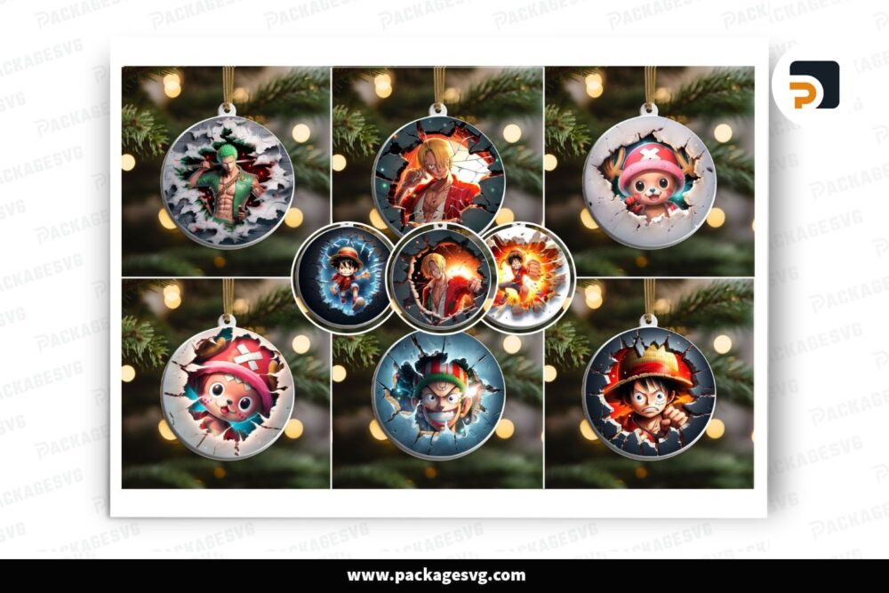 3D One Piece Break Through Ornament Bundle, 9 Designs Sublimation LO3ZBRCQ