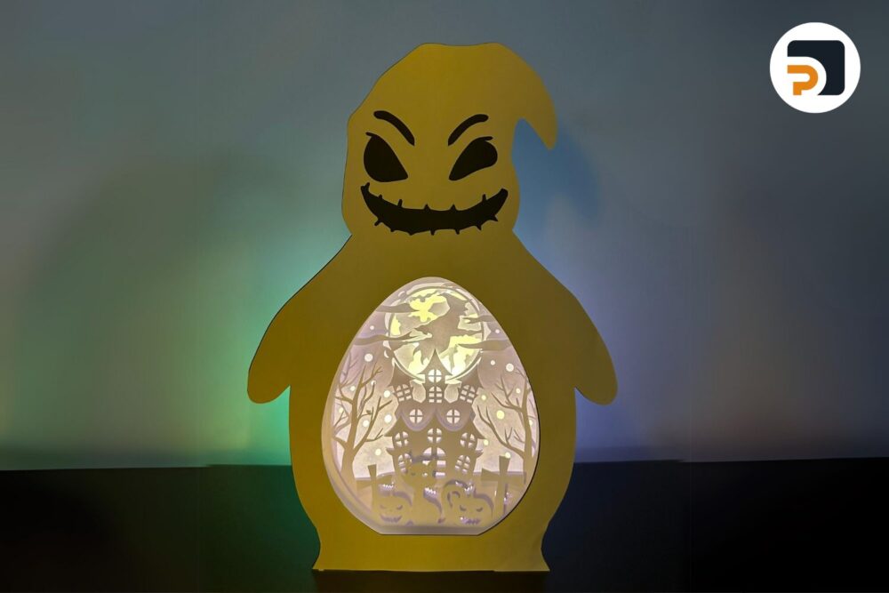 3D Spooky Castle Halloween Light Box, Oogie Boogie SVG Paper Cut File 2