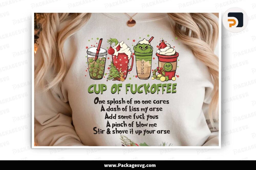 Cup of fuckoffee PNG, Christmas Grinch Coffee Design LN9PZUG3