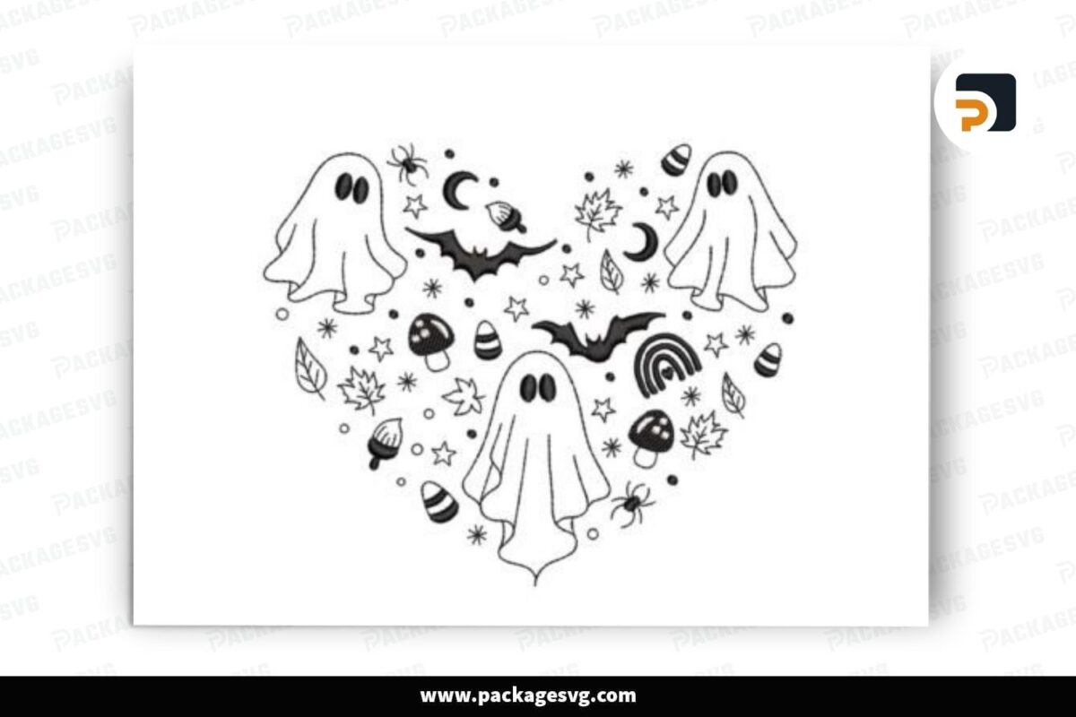 Ghost Heart Halloween Design Free Download