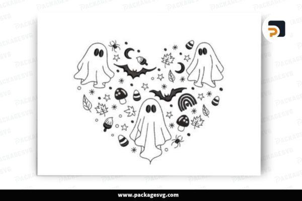 Ghost Heart Halloween Design Free Download