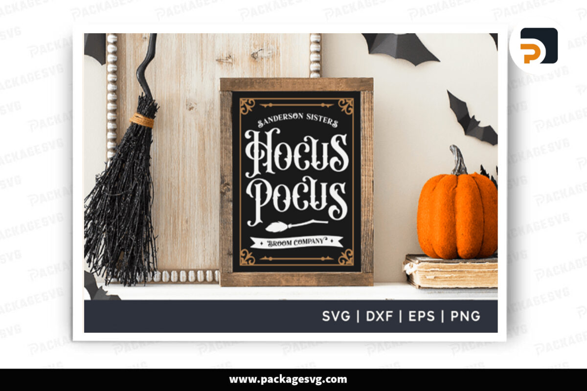 Hocus Pocus Broom Co SVG, Halloween Cut File Free Download