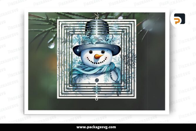 Snowman Wind Spinner PNG, Christmas Sublimation Design LO6WBDXZ