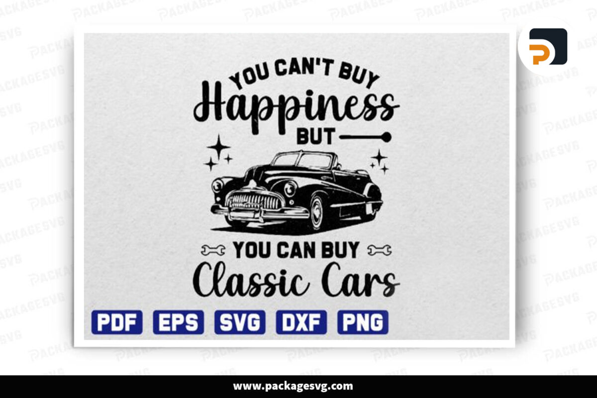 You Can't Buy Happiness SVG, T-Shirt Design Free Download