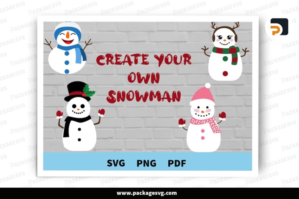Build A Snowman SVG Bundle, 91 Element Files LP20DN4T