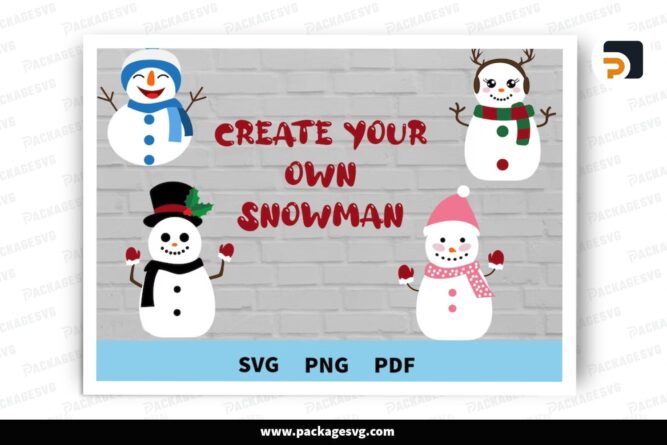 Build A Snowman SVG Bundle, 91 Element Files LP20DN4T