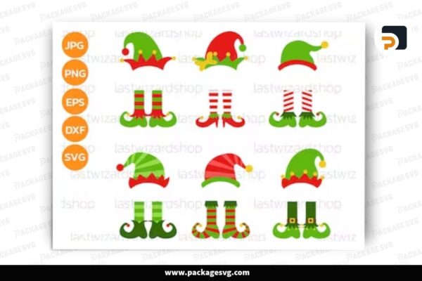 Christmas Elf Hat and Feet SVG Bundle, Design Free Download