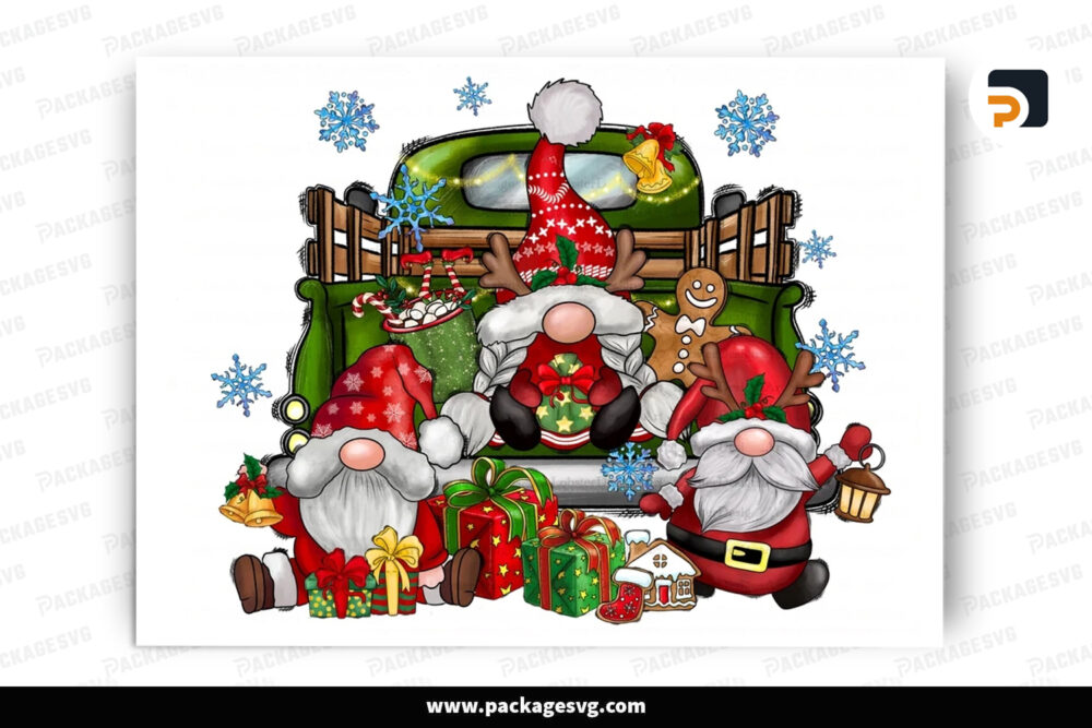 Christmas Gnome Truck Sublimation Design PNG, Christmas Digital File LOMBQ1ID