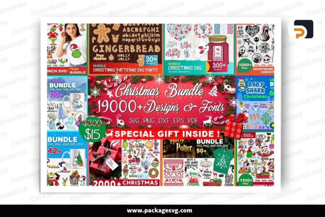 Christmas SVG Mega Bundle, 19000 Designs Digital Download LOWASCSP