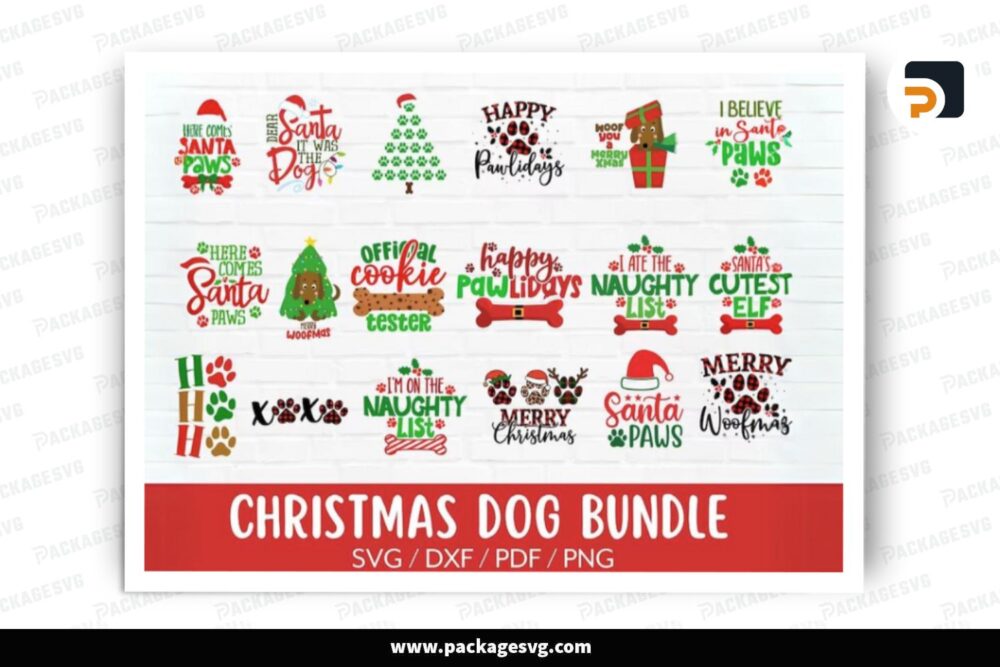 Cute Christmas Dog SVG Bundle, 18 Design Files LPJ53YGG (3)