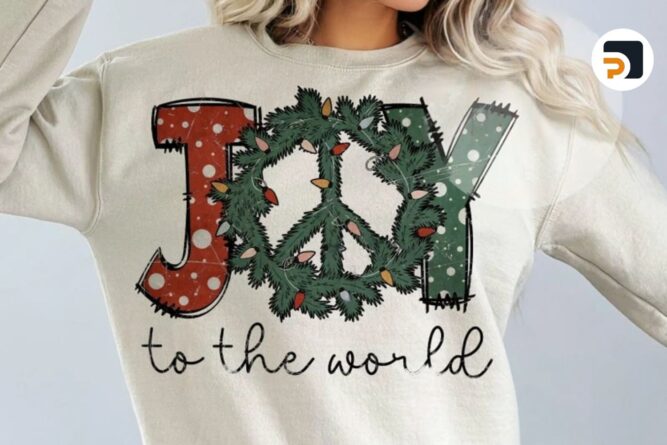 Joy To The World PNG, Christmas Sublimation Design